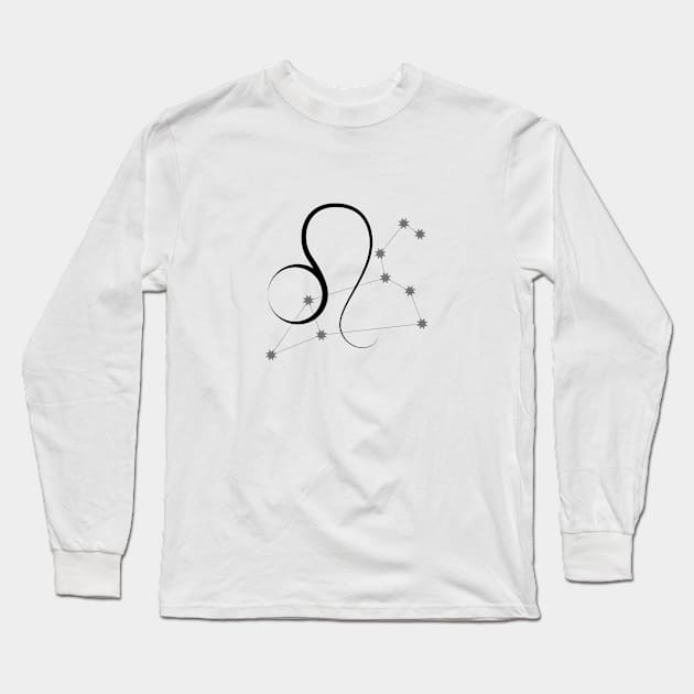 Leo - Zodiac Sign Symbol and Constellation Long Sleeve T-Shirt by Red Fody